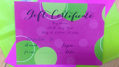 $ Gift Certificate  Choose Amount! 10.00. 25.00. 50.00. 100.00