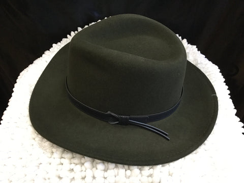 Felt Crushable Outback Hat Olive